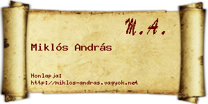 Miklós András névjegykártya